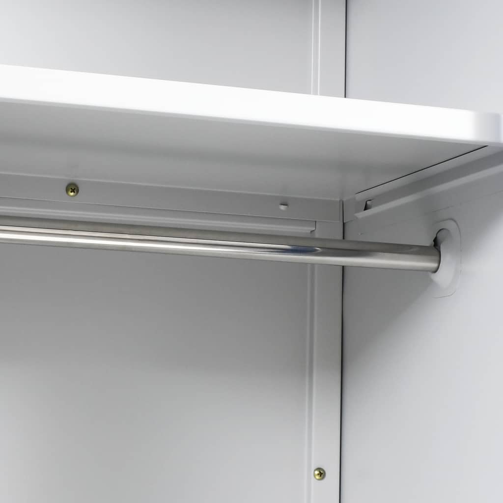 Locker Cabinet with 2 Doors Metal 90x40x180 cm Grey and Blue