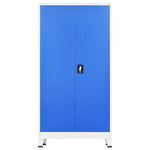 Locker Cabinet with 2 Doors Metal Grey and Blue