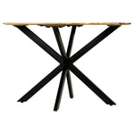 Dining Table Solid Rough Mango Wood and Steel
