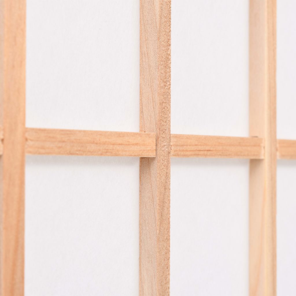 Folding 4-Panel Room Divider Japanese Style 160x170 cm Natural