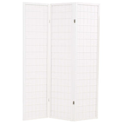 Folding 3-Panel Room Divider Japanese Style 120x170 cm White