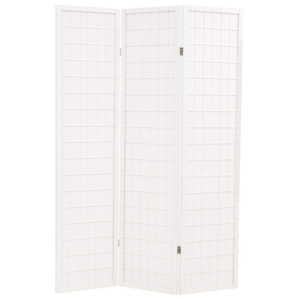  Folding 3-Panel Room Divider Japanese Style  White