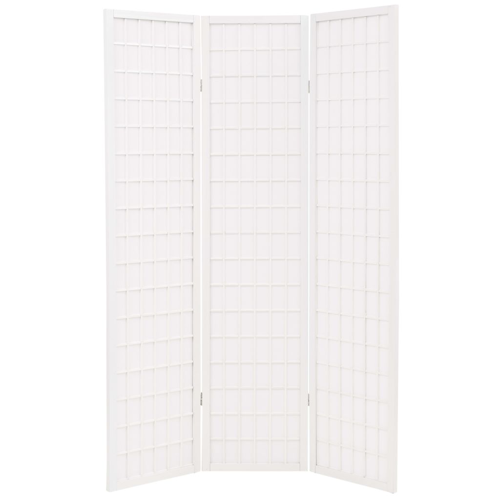 Folding 3-Panel Room Divider Japanese Style 120x170 cm White