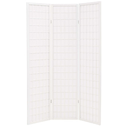 Folding 3-Panel Room Divider Japanese Style 120x170 cm White