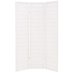 Folding 3-Panel Room Divider Japanese Style  White