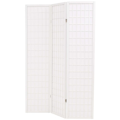 Folding 3-Panel Room Divider Japanese Style 120x170 cm White