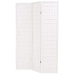 Folding 3-Panel Room Divider Japanese Style  White