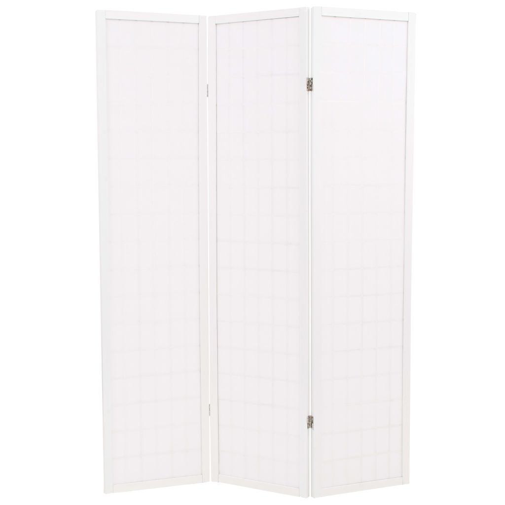 Folding 3-Panel Room Divider Japanese Style 120x170 cm White