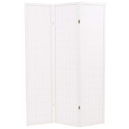 Folding 3-Panel Room Divider Japanese Style 120x170 cm White