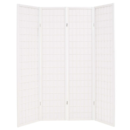 Folding 4-Panel Room Divider Japanese Style 160x170 cm White