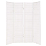 Folding 4-Panel Room Divider Japanese Style White