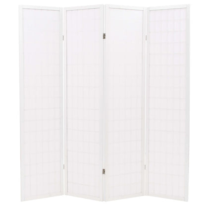 Folding 4-Panel Room Divider Japanese Style 160x170 cm White