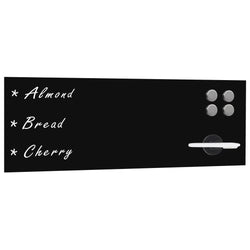 Wall Mounted Magnetic Blackboard Glass 60x20 cm