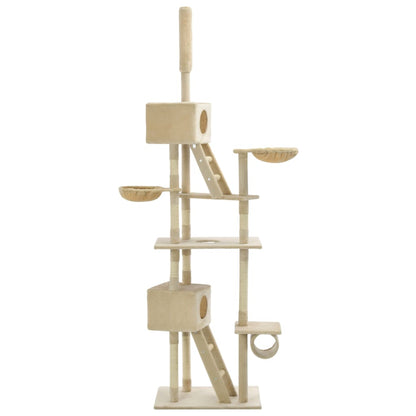 Cat Tree with Sisal Scratching Posts 230-260 cm Beige