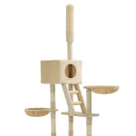 Cat Tree with Sisal Scratching Posts 230-260 cm Beige