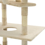 Cat Tree with Sisal Scratching Posts 230-260 cm Beige