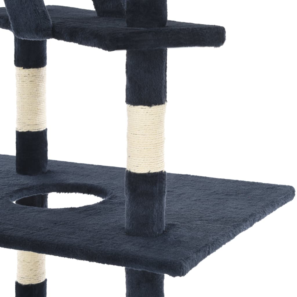 Cat Tree with Sisal Scratching Posts 230-260 cm Dark Blue