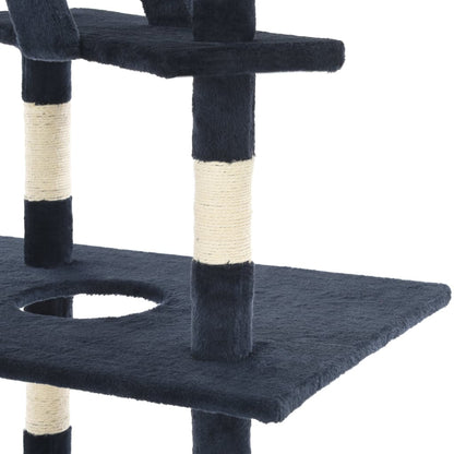 Cat Tree with Sisal Scratching Posts 230-260 cm Dark Blue