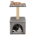 Cat Tree with Sisal Scratching Post 55 cm Grey