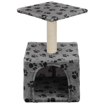 Cat Tree with Sisal Scratching Post 55 cm Grey Paw Print