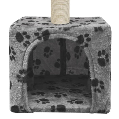 Cat Tree with Sisal Scratching Post 55 cm Grey Paw Print