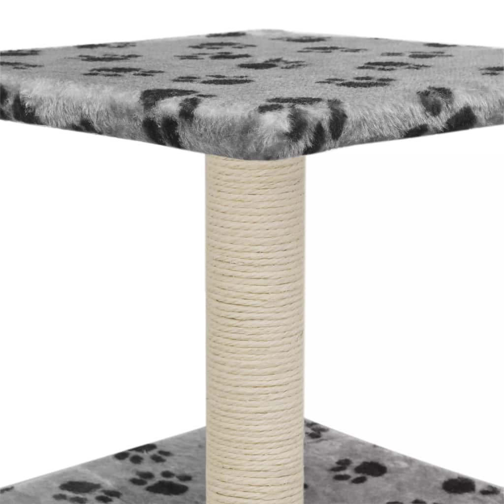 Cat Tree with Sisal Scratching Post 55 cm Grey Paw Print