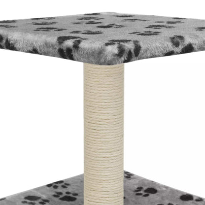 Cat Tree with Sisal Scratching Post 55 cm Grey Paw Print