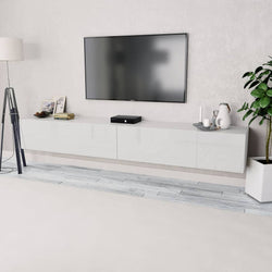 TV Cabinets 2 pcs Chipboard 120x40x34 cm High Gloss White