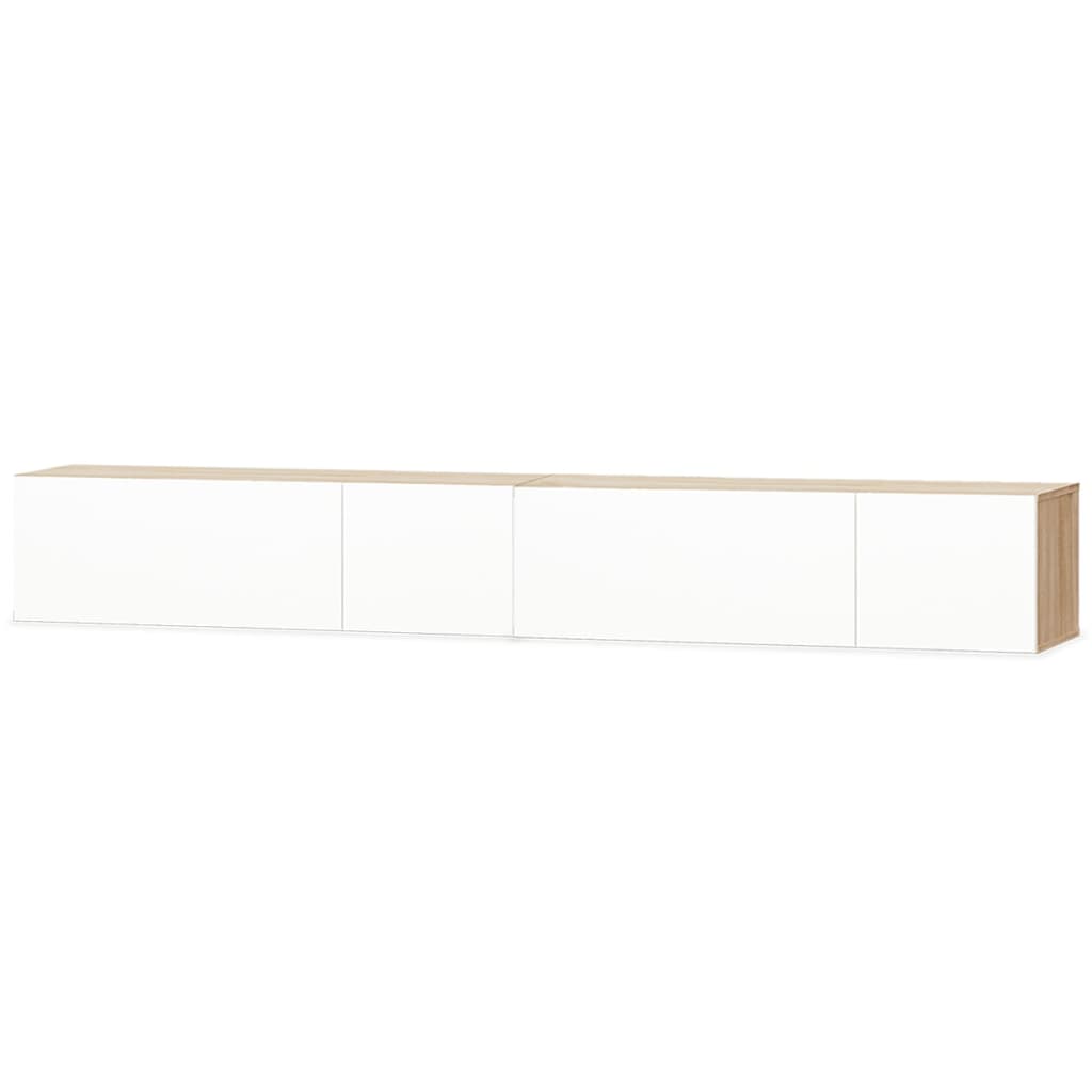 TV Cabinets 2 pcs Chipboard 120x40x34 cm High Gloss White Oak