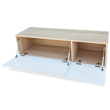 TV Cabinets 2 pcs Chipboard 120x40x34 cm High Gloss White Oak
