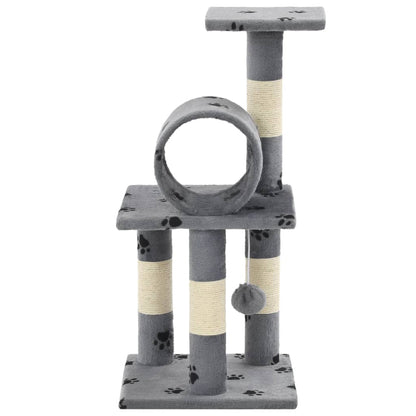 Cat Tree with Sisal Scratching Poasts 65 cm Grey Paw Prints