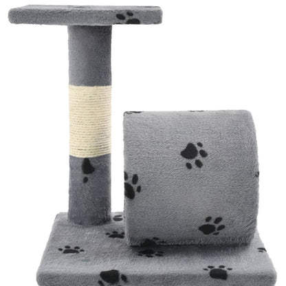 Cat Tree with Sisal Scratching Poasts 65 cm Grey Paw Prints