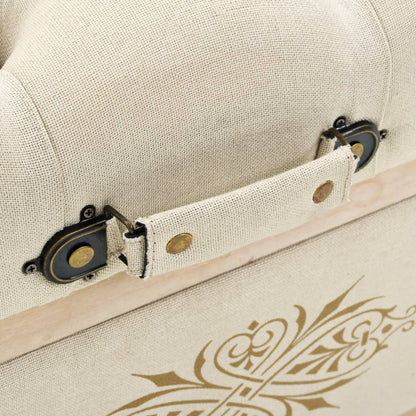 Storage Bench Solid Wood and Fabric 120x32x38 cm
