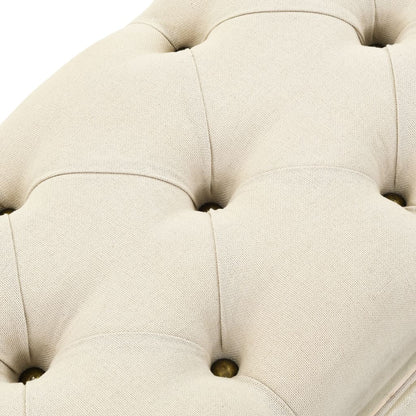 Storage Bench Solid Wood and Fabric 120x32x38 cm