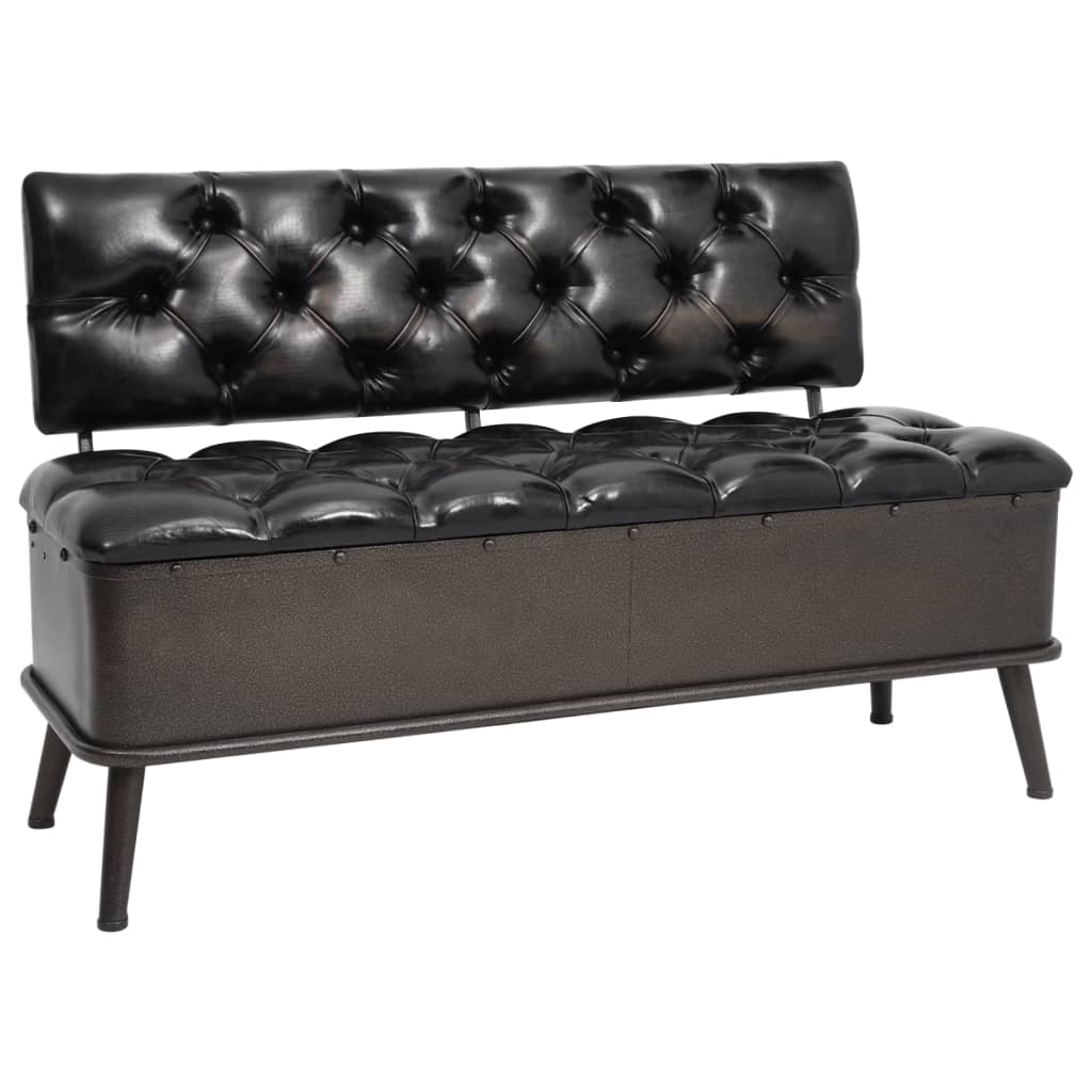 Storage Bench with Backrest Artificial Leather 120x52x75 cm