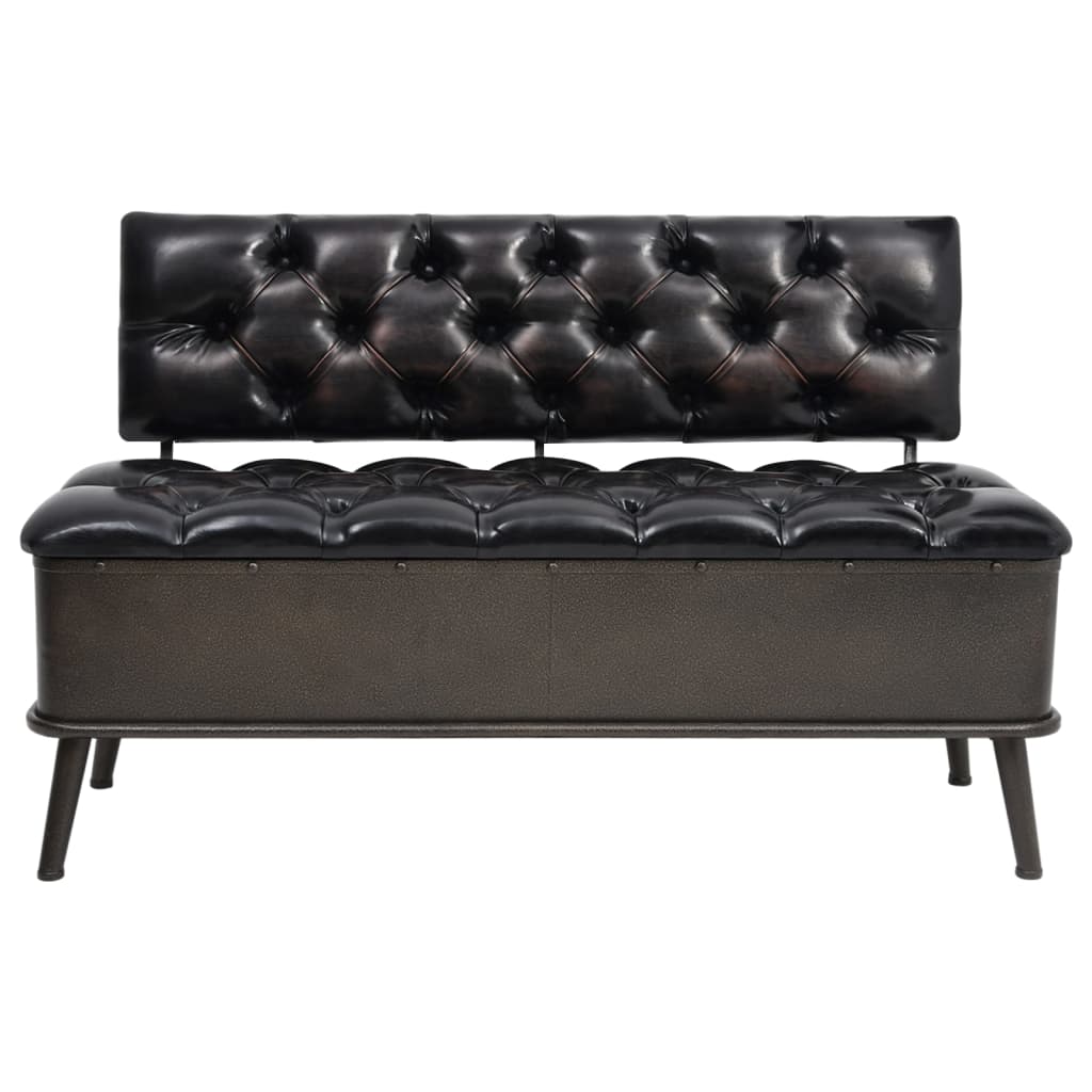 Storage Bench with Backrest Artificial Leather 120x52x75 cm