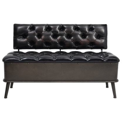 Storage Bench with Backrest Artificial Leather 120x52x75 cm