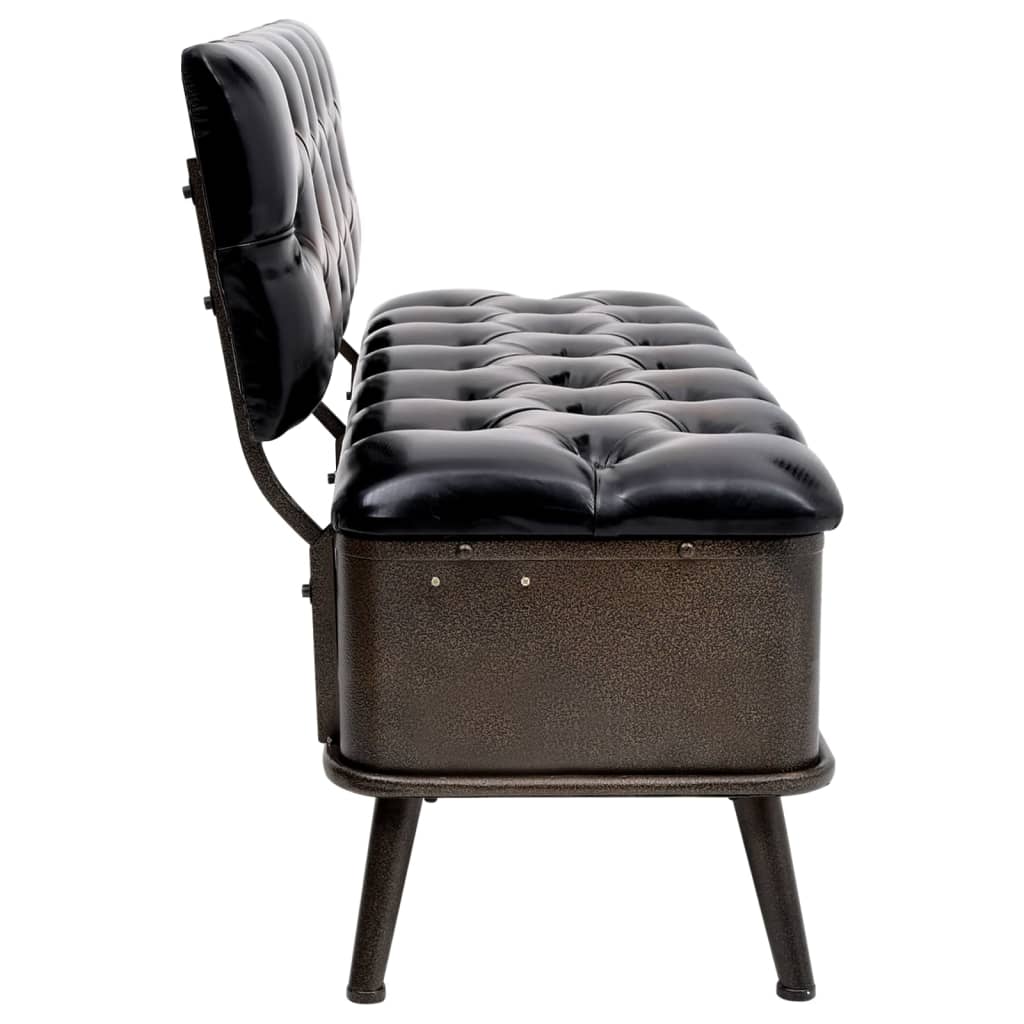 Storage Bench with Backrest Artificial Leather 120x52x75 cm