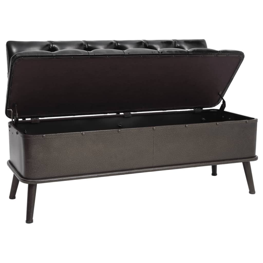 Storage Bench with Backrest Artificial Leather 120x52x75 cm
