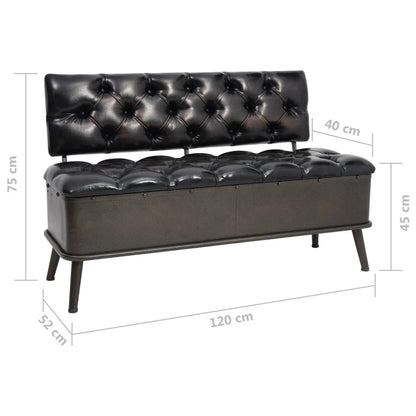 Storage Bench with Backrest Artificial Leather 120x52x75 cm