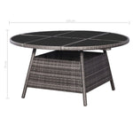 Garden Table Grey - Poly Rattan