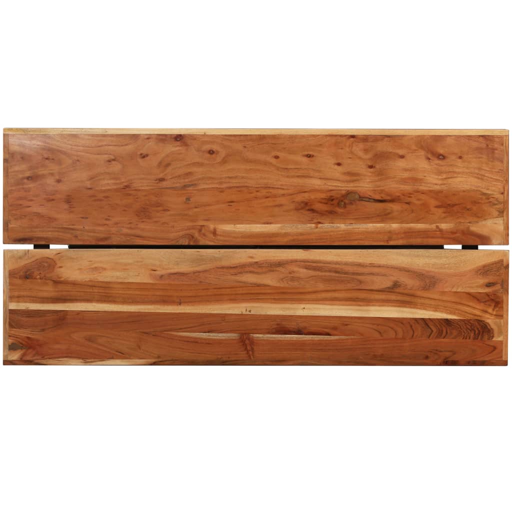 9 Piece Bar Set Solid Sheesham Wood, Genuine Leather & Canvas