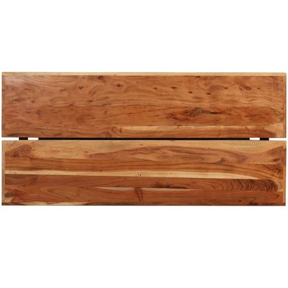 9 Piece Bar Set Solid Sheesham Wood, Genuine Leather & Canvas