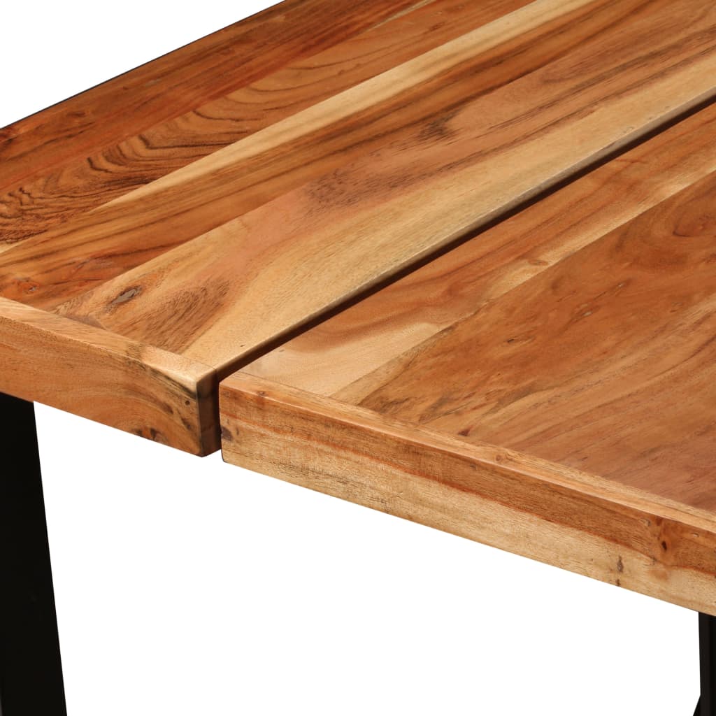 9 Piece Bar Set Solid Sheesham Wood, Genuine Leather & Canvas