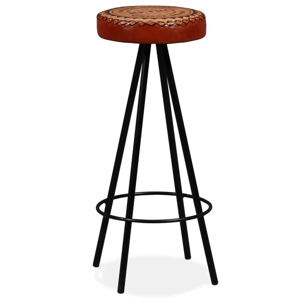 9 Piece Bar Set Solid Sheesham Wood, Genuine Leather & Canvas
