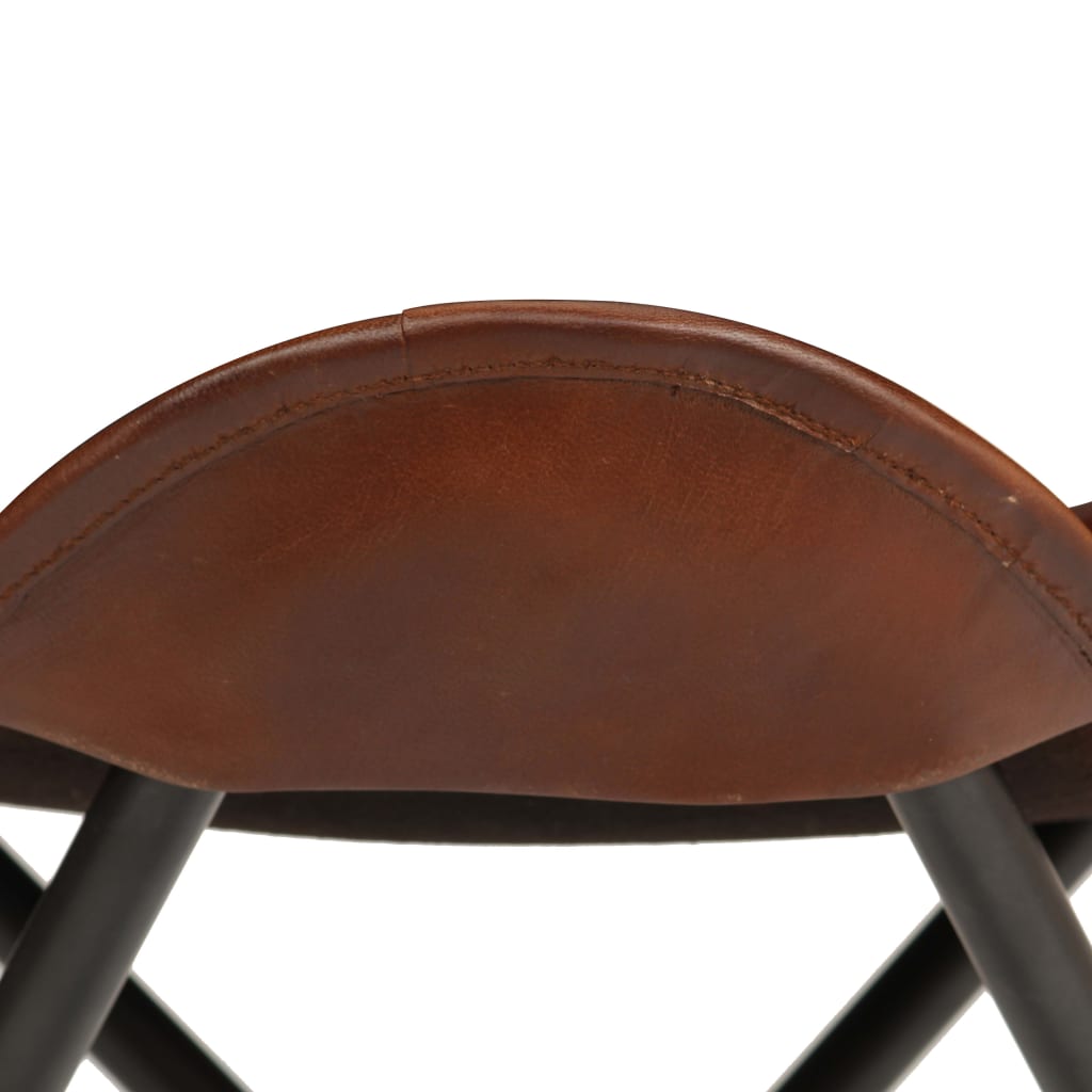 Butterfly Stool Brown Real Leather