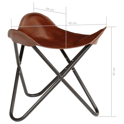 Butterfly Stool Brown Real Leather