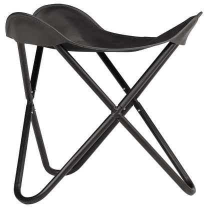 Butterfly Stool Black Real Leather