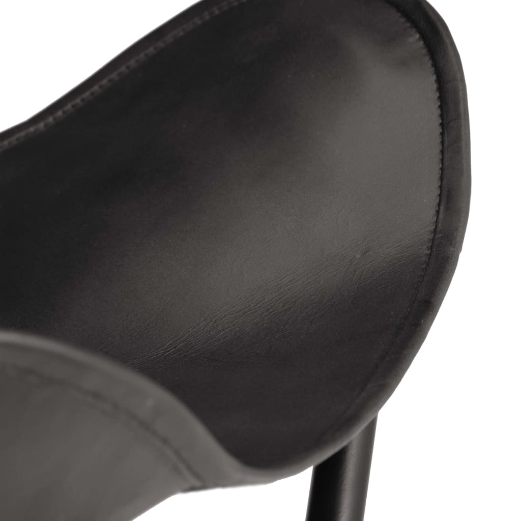Butterfly Stool Black Real Leather