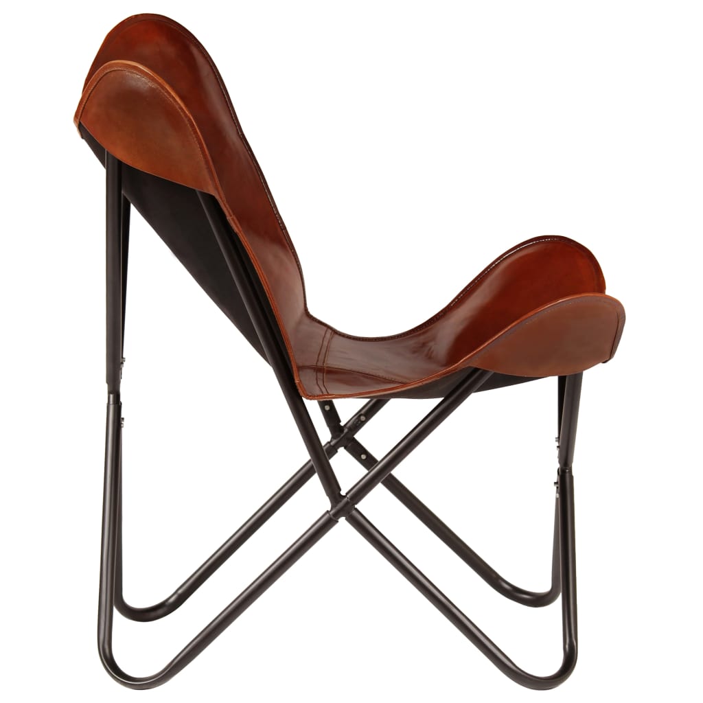 Butterfly Chair Brown Kids Size Real Leather
